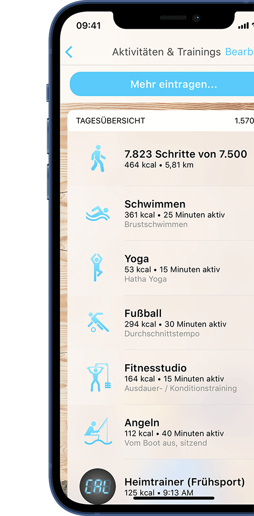 iPhone displaying the Ceres App: today's activities
